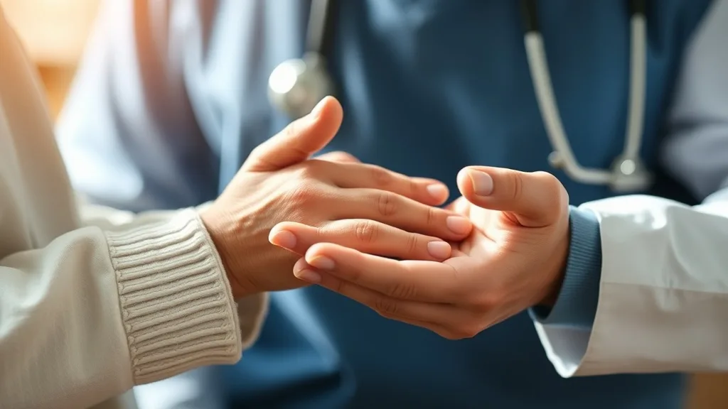 Eine Hand hält behutsam die Hand eines älteren Menschen